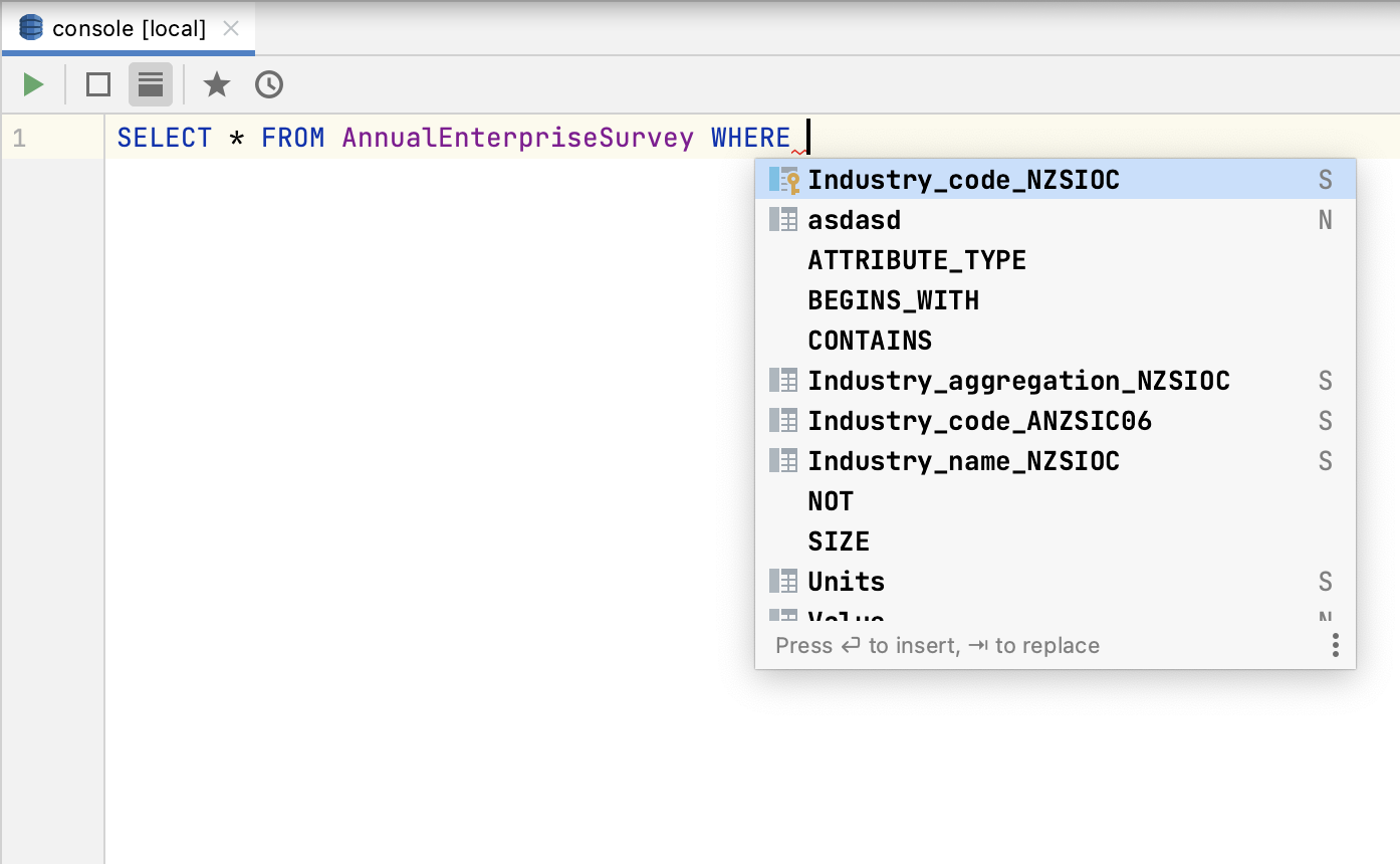 DynamoDB PrtiQL query completion