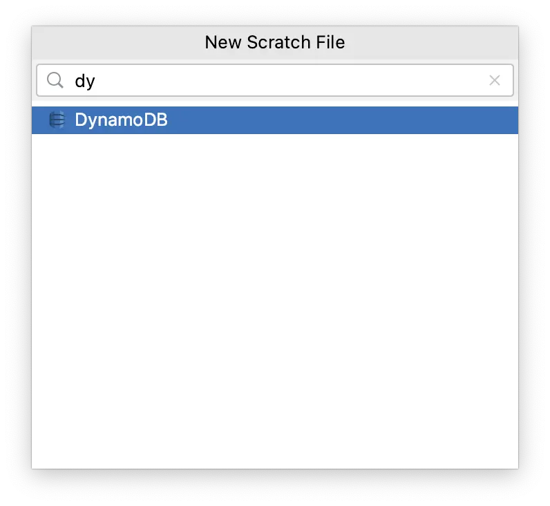Open DynamoDB scratch file